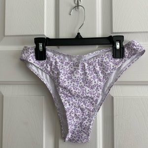 Never Worn SHEIN Purple and White Floral Bikini Bottoms